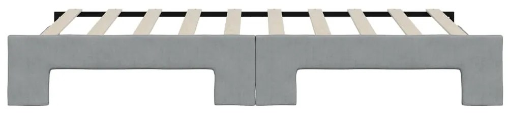 Sofá-cama com gavetão 90x190 cm tecido cinzento-claro