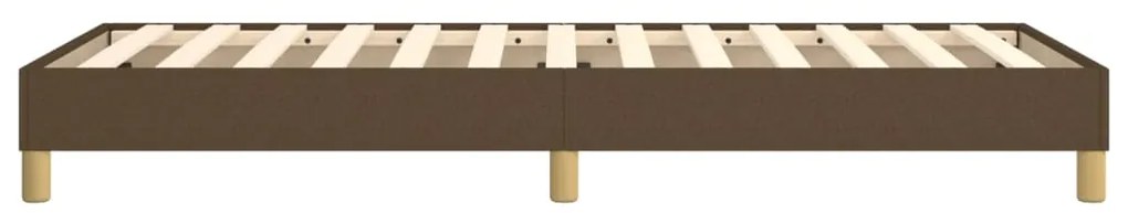 Estrutura de cama sem colchão 80x200 cm tecido castanho-escuro