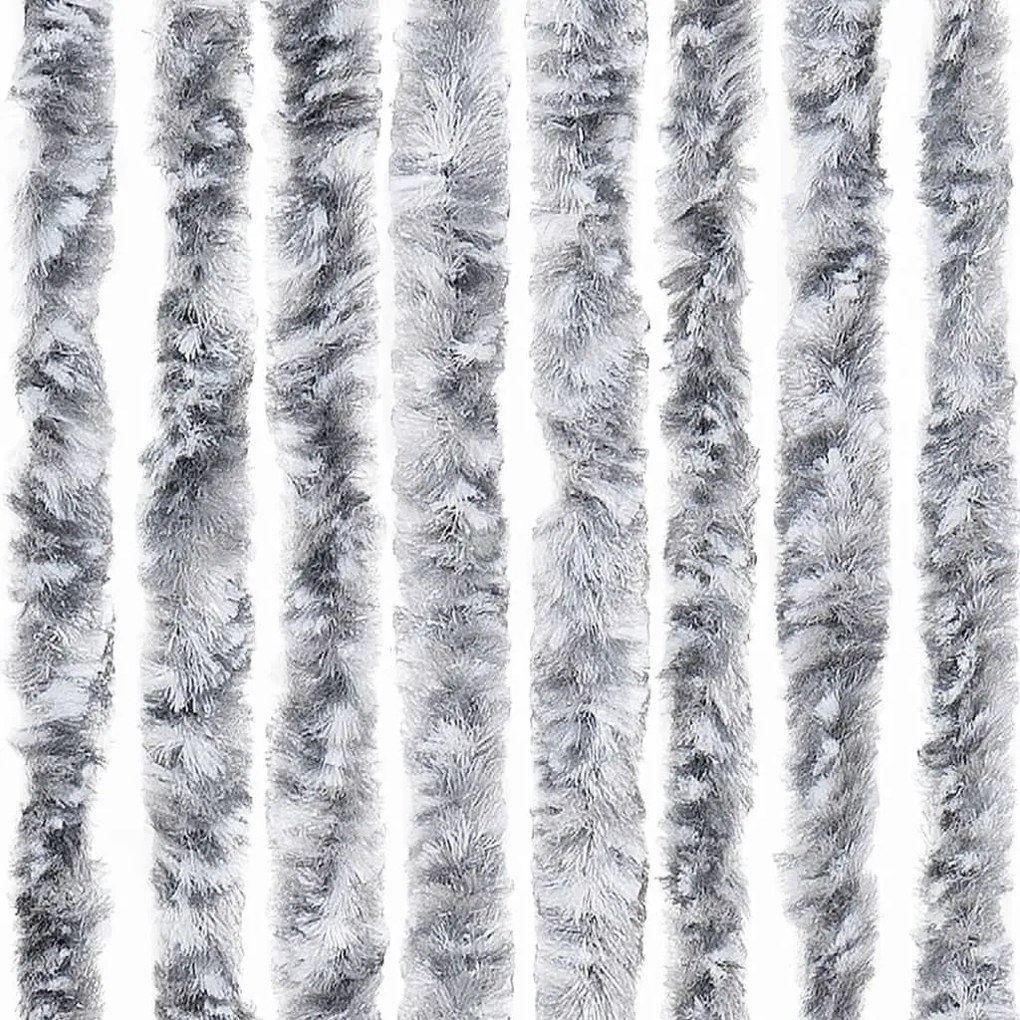Cortina anti-insetos 100x230 cm chenille branco e cinzento