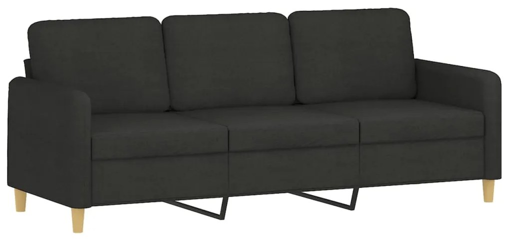 4 pcs conjunto de sofás com almofadas tecido preto
