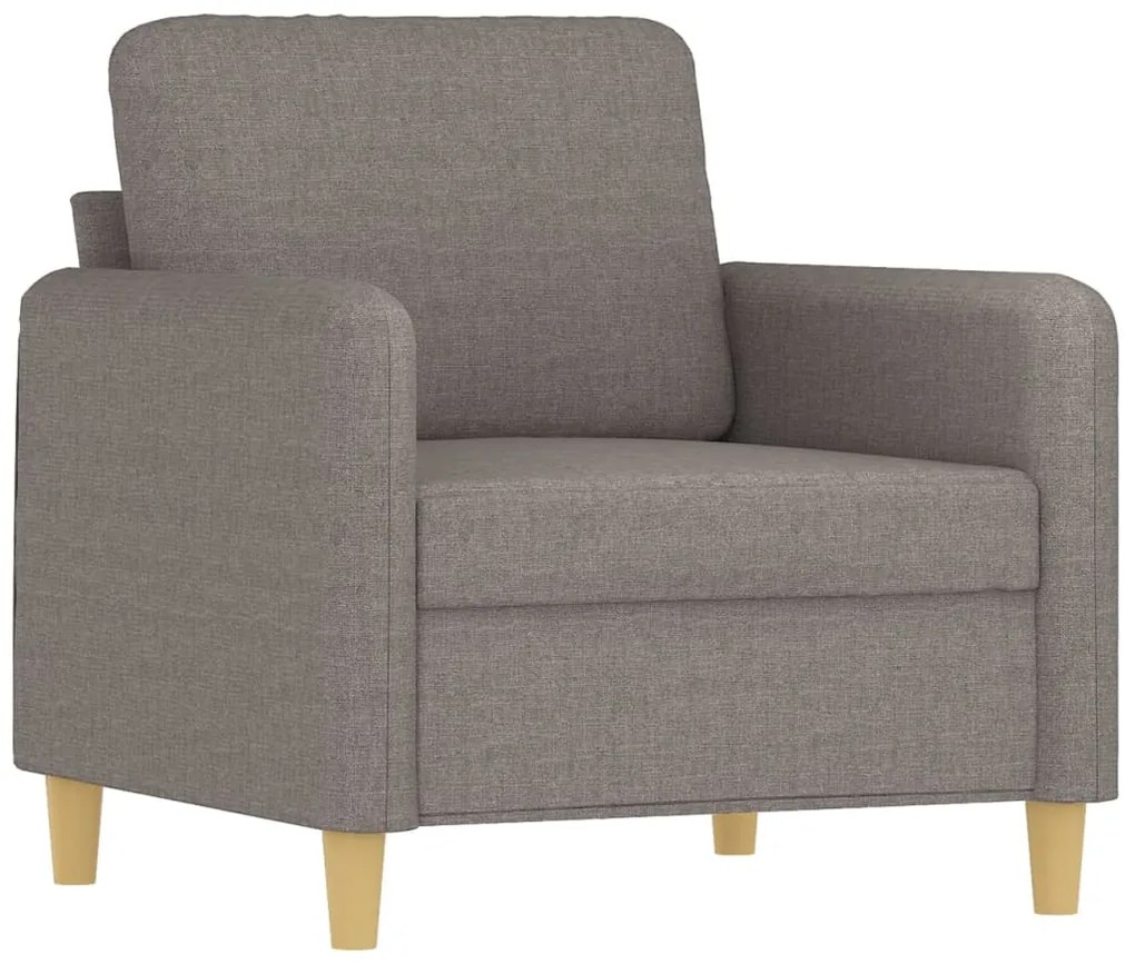 4 pcs conjunto de sofás com almofadões tecido cinza-acastanhado