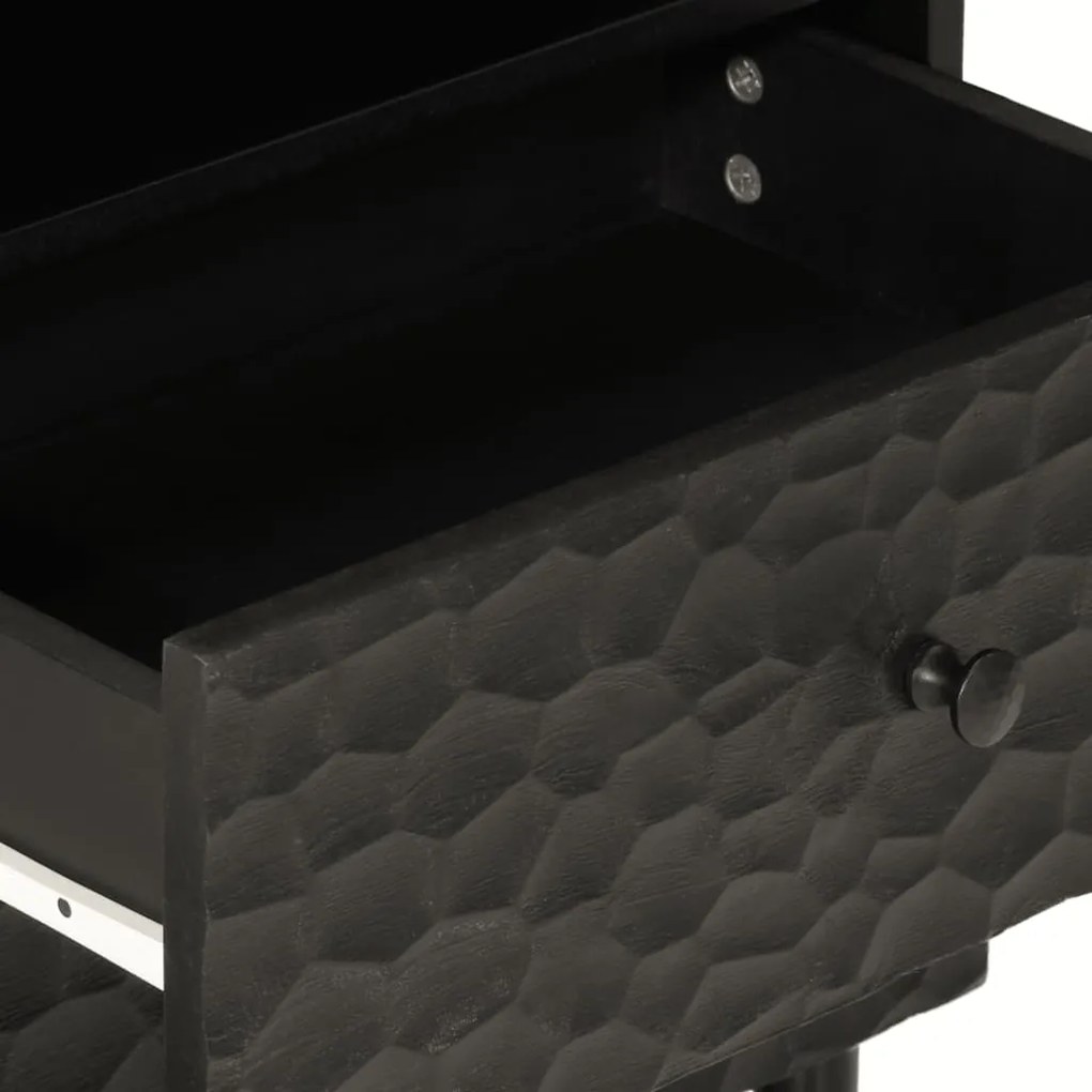 Mesa de cabeceira 50x33x60 cm madeira de mangueira maciça preto