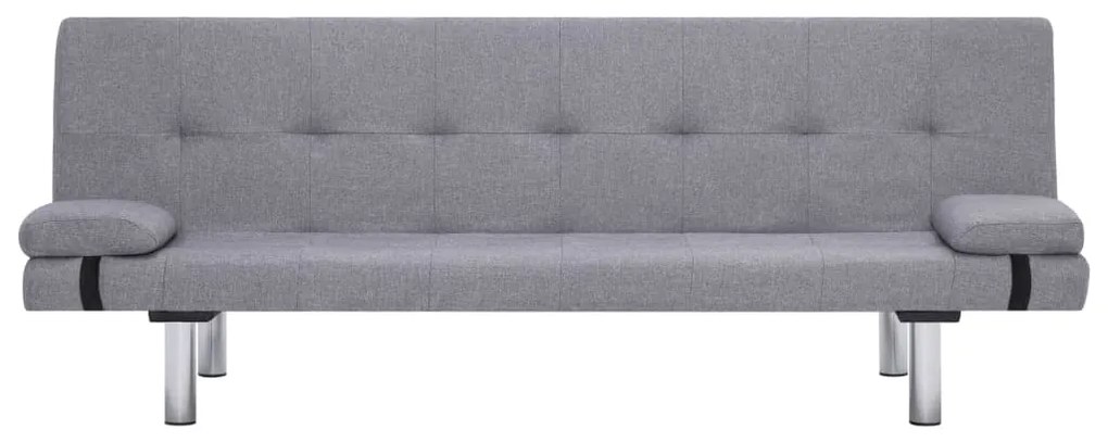 Sofá Cama Vivian - Cor Cinzento Claro - Em Tecido, Estrutura em Madeir