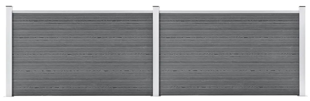 vidaXL Painel de vedação para jardim 353x106 cm WPC cinzento