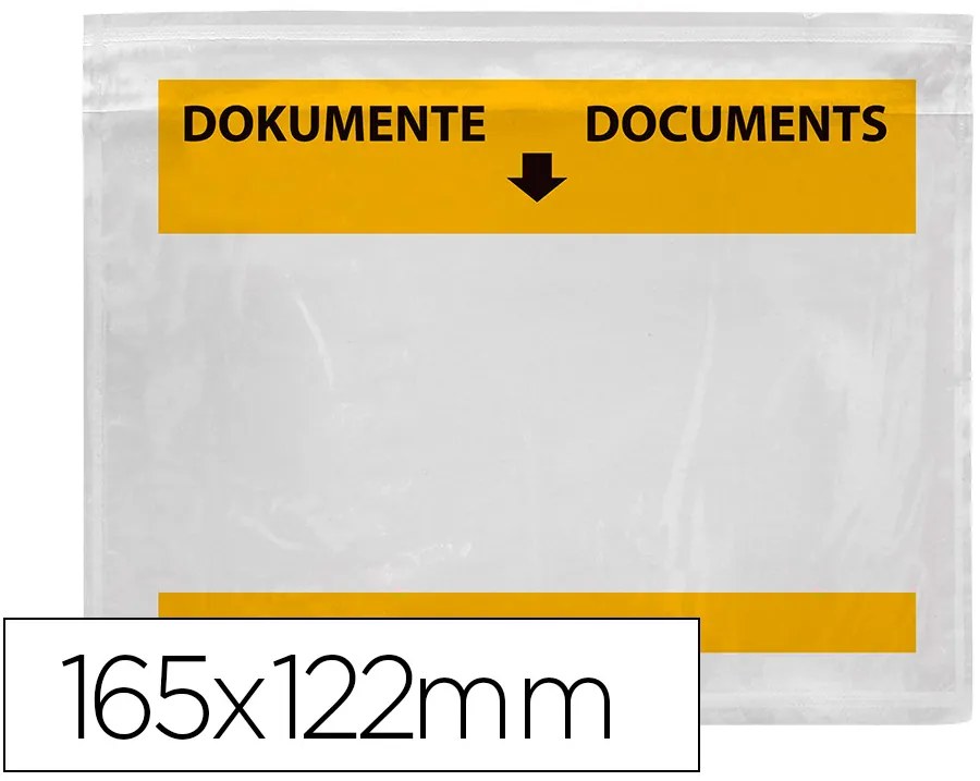 Envelope Autoadesivo Q-Connect Porta Documentos Multilingue 165x122 mm Janela Transparente Pack de 100 Unidades