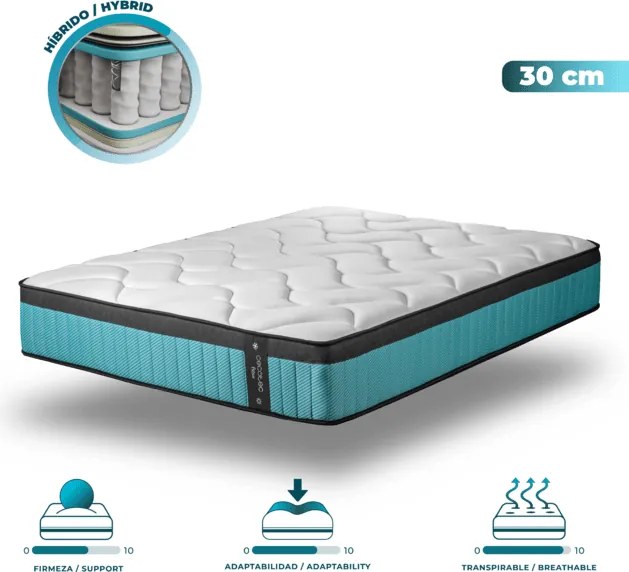 Colchão Flow 7900 Hybrid 150x190 híbrido multicamadas com núcleo de molas ensacadas SpringCore