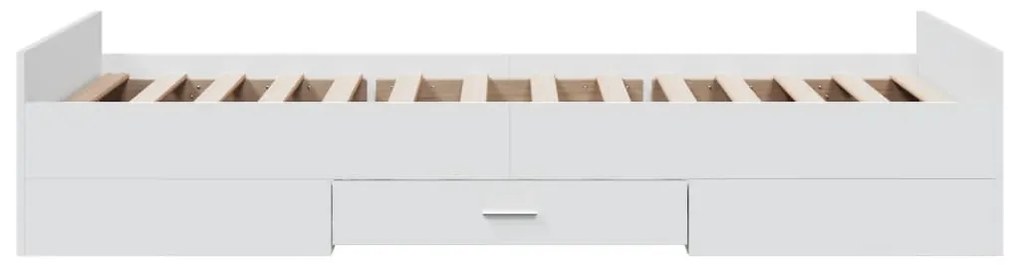 Estrutura cama c/ gavetas 75x190 cm derivados de madeira branco