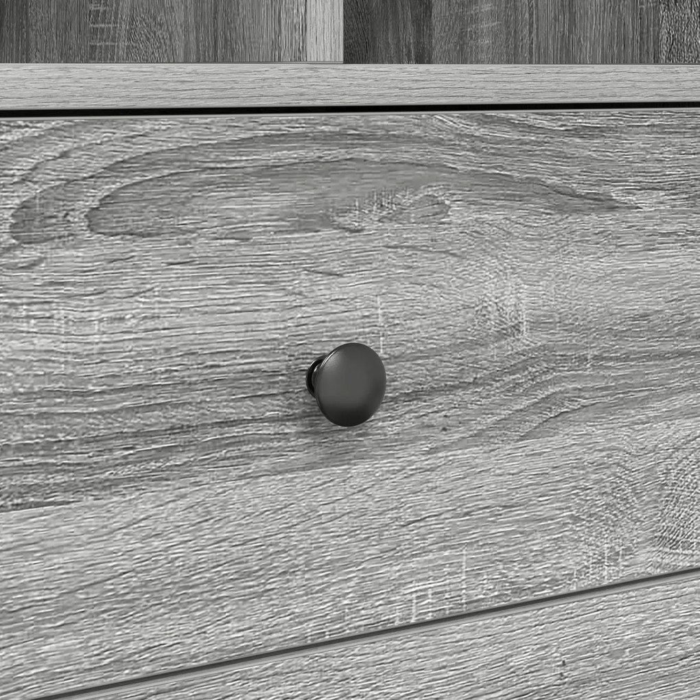 Mesa com Armazenamento Cinza Sonoma Madeira Engenharia