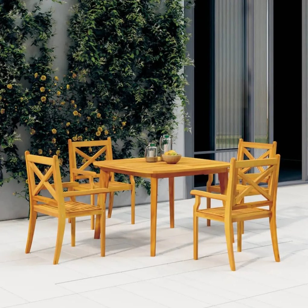vidaXL Mesa de jardim 110x110x75 cm madeira de acácia maciça