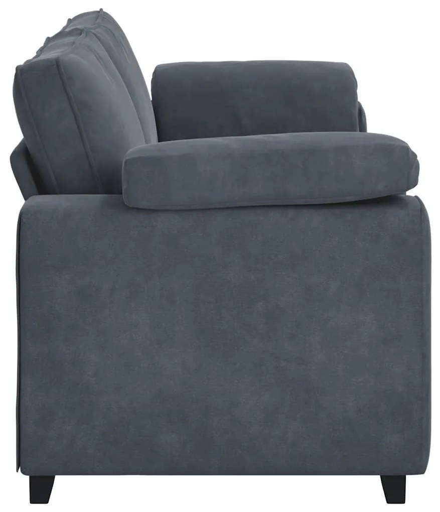 Sofá de 3 lugares 178 cm veludo cinza-escuro