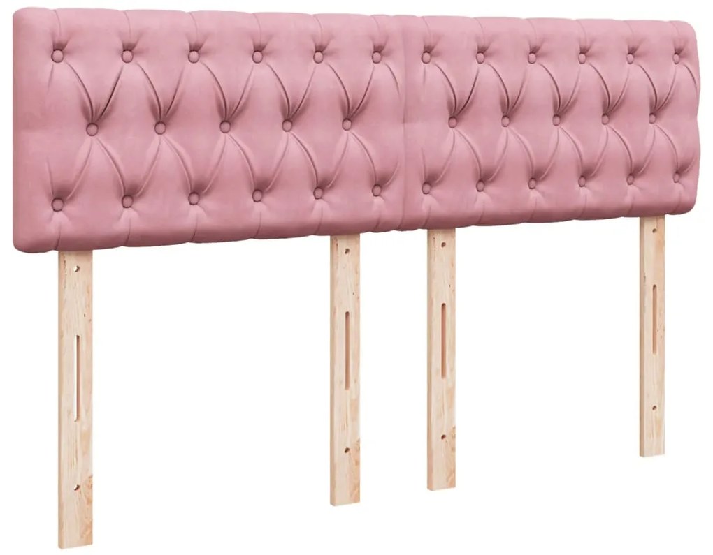 Cama com molas/colchão 140x200 cm veludo rosa
