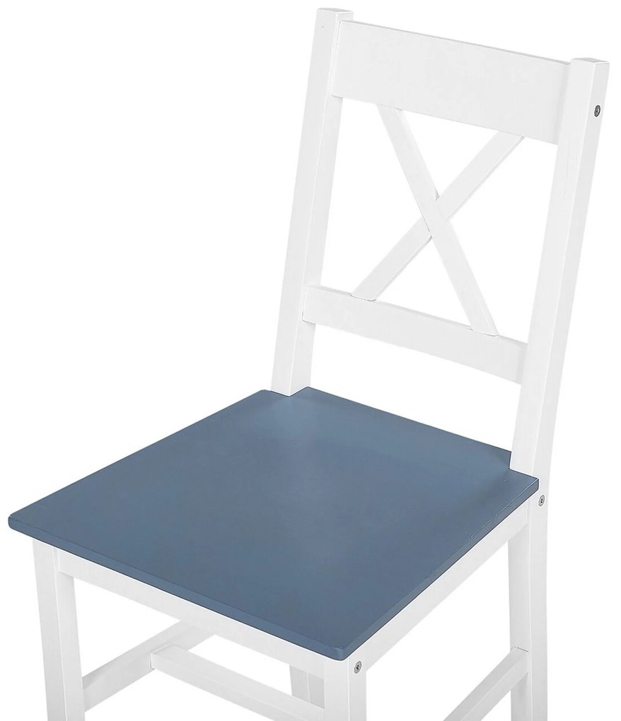 Conjunto de jantar em madeira branca/cinzenta 120 x 75 cm MOANA Beliani
