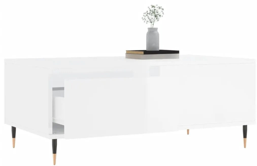 Mesa de centro 90x50x36,5 cm derivados madeira branco brilhante