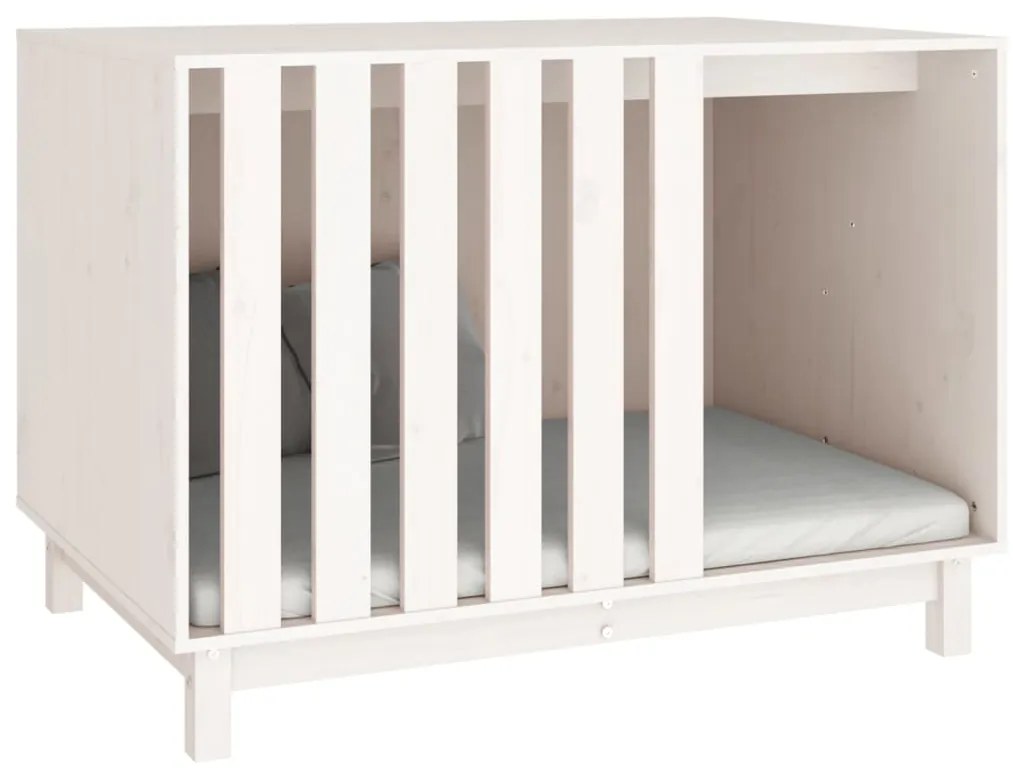 Casota para cães 100x70x72 cm madeira de pinho maciça branco