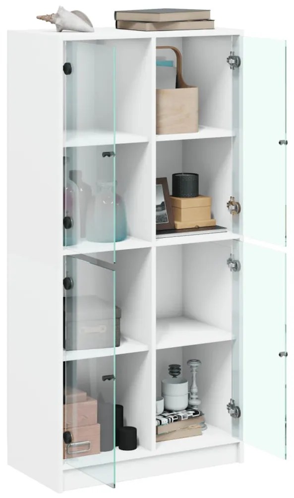 Armário alto c/ portas 68x37x142 cm derivados de madeira branco