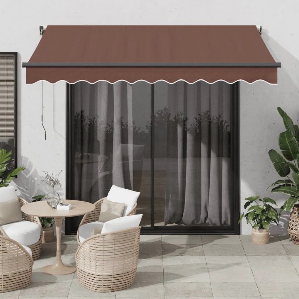 Toldo retrátil automático 300x250 cm castanho