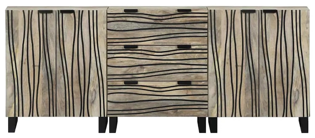Conjunto de Móveis para Banheiro 3 pcs Branco 180 x 33 x 75 cm