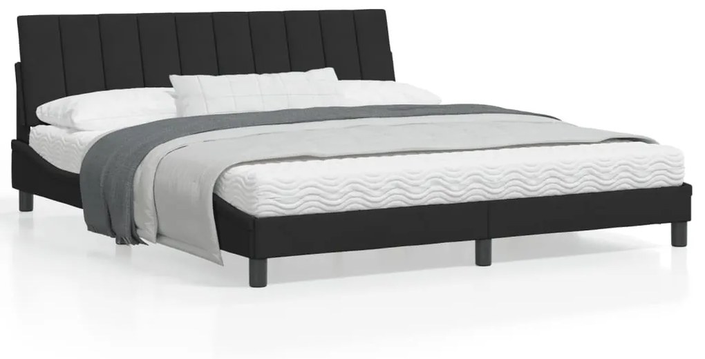 vidaXL Estrutura de cama com LED sem colchão Hanko 180x200 cm veludo preto