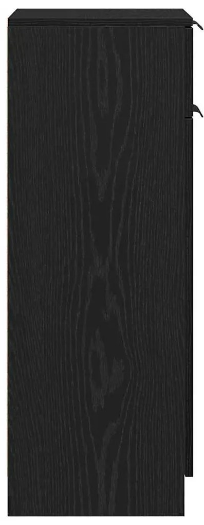 Armário de Casa de Banho Carvalho Preto 32x34x90 cm Madeira de Engenha