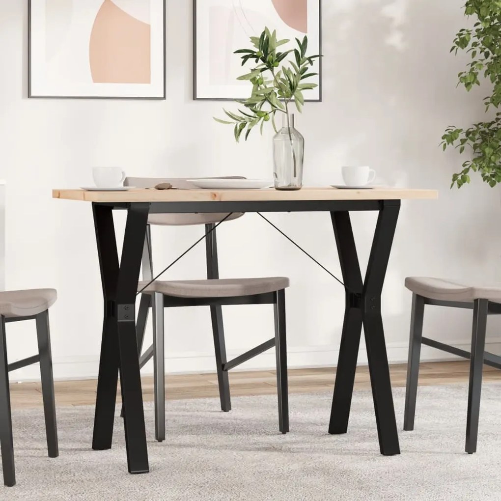 Mesa de jantar estrutura em Y 100x50x75,5cm pinho/aço
