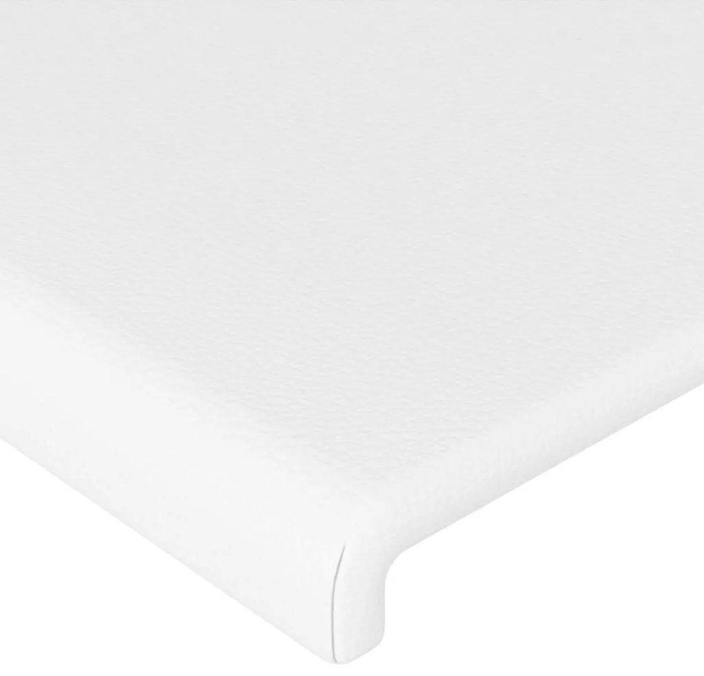 Cabeceira cama c/ abas couro artificial 93x23x118/128 cm branco