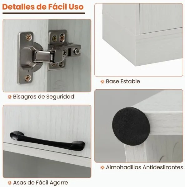 Armário de despensa para cozinha 56 x 30 x 190 cm com portas e prateleiras cinza claro