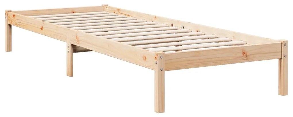 Cama extra longa sem colchão 80x220 cm madeira de pinho maciça