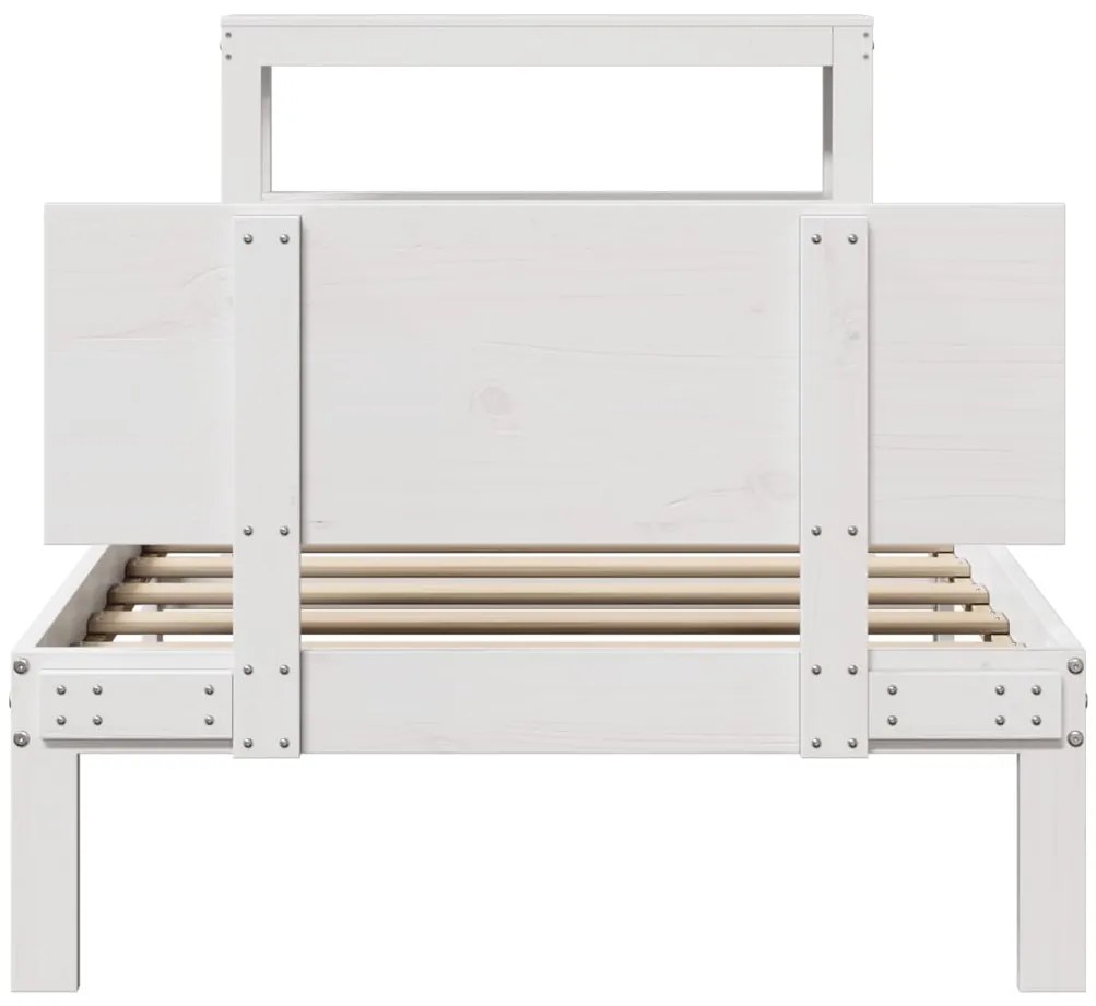 Estrutura de cama c/ cabeceira sem colchão 90x200 cm branco