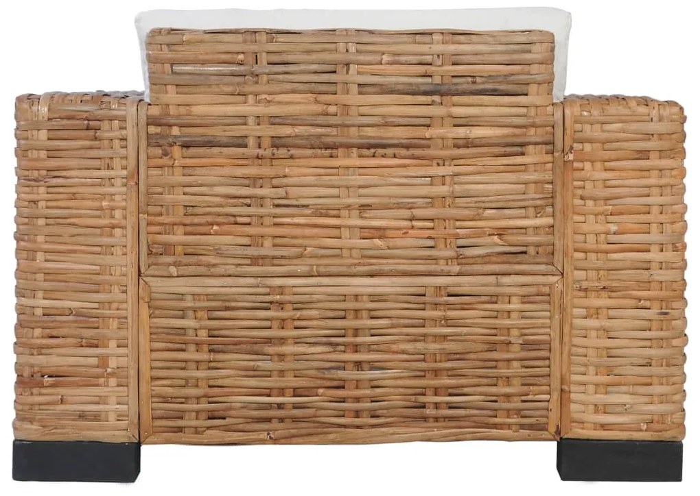 2 pcs conjunto de sofás com almofadões vime natural