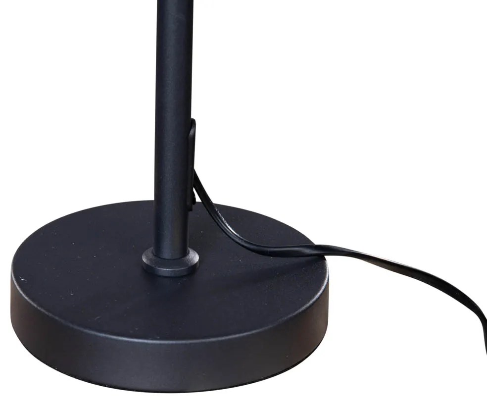 Candeeiro de Mesa Preto com Abajur de Veludo Bronze 35cm - Parte