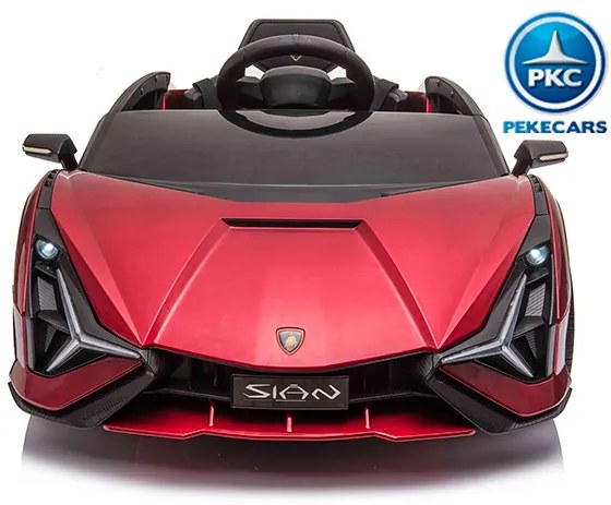 Carro eletrico crianças Lamborghini Sian 12V Ecrã MP4 2.4G Vermelho