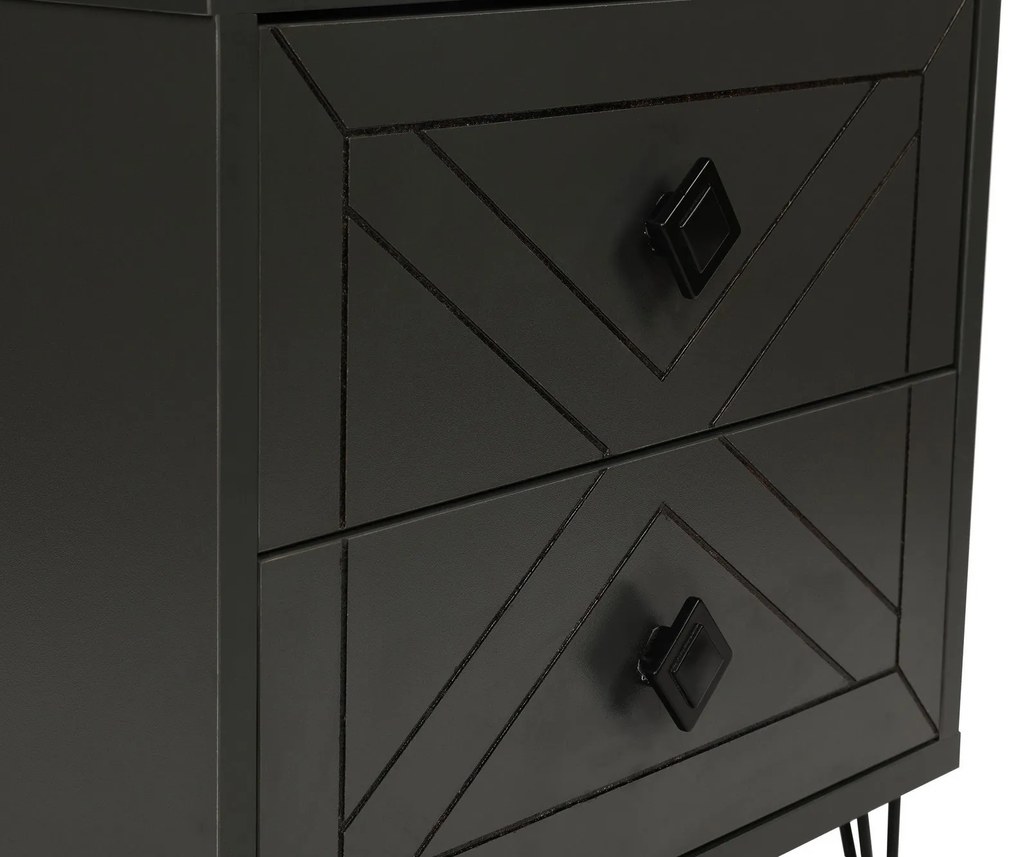 Mesa de Cabeceira Luna – Antracite – 50x55x40 cm