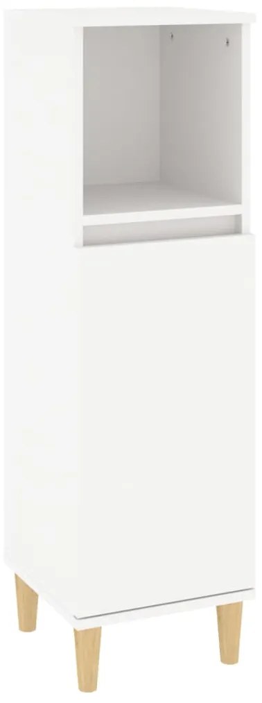 3 pcs conjunto móveis casa de banho madeira processada branco
