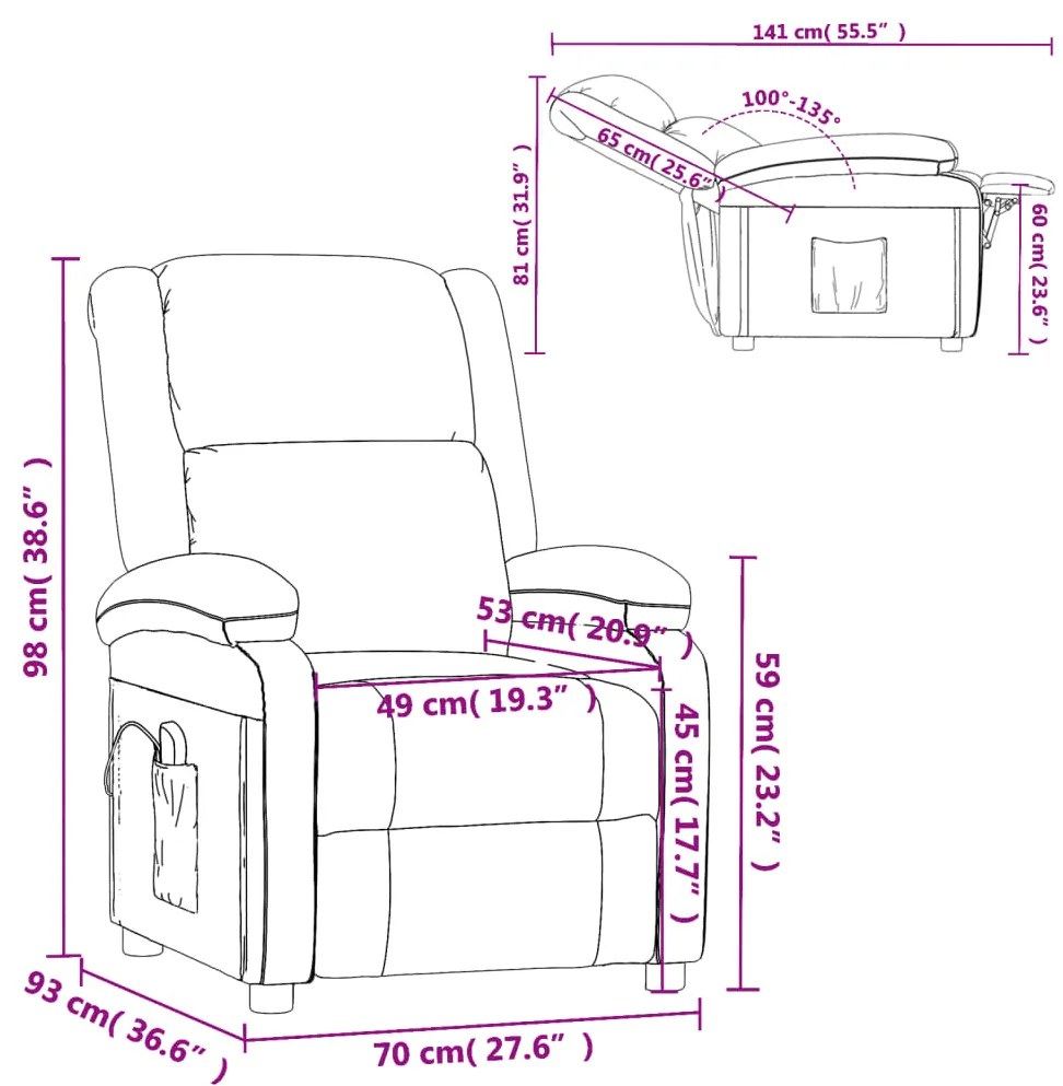 Poltrona de massagens couro artificial antracite