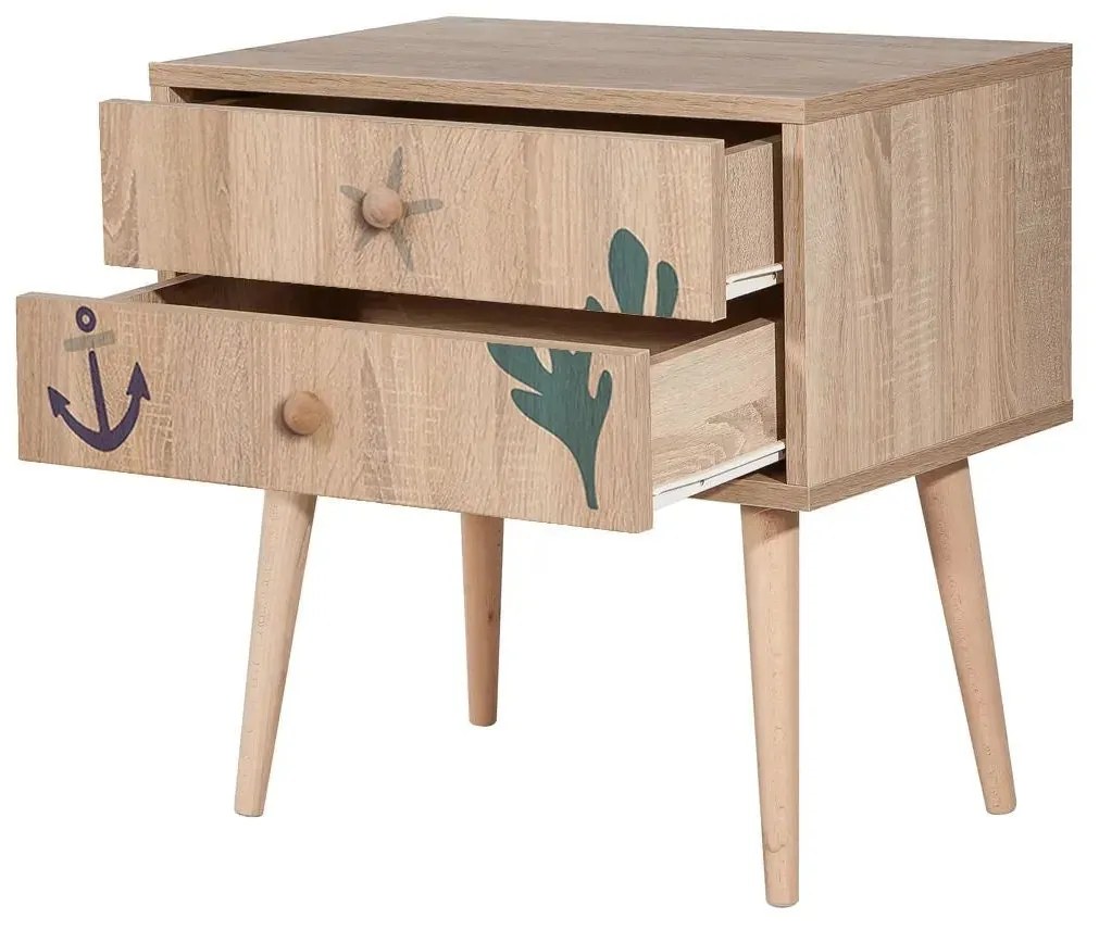 Mesa de Cabeceira City Two – Multicolor – 60x61x40 cm