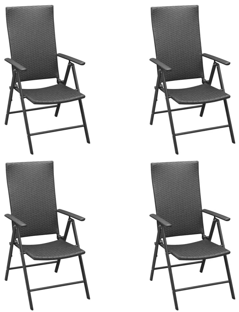 5 pcs conjunto de jantar para jardim preto