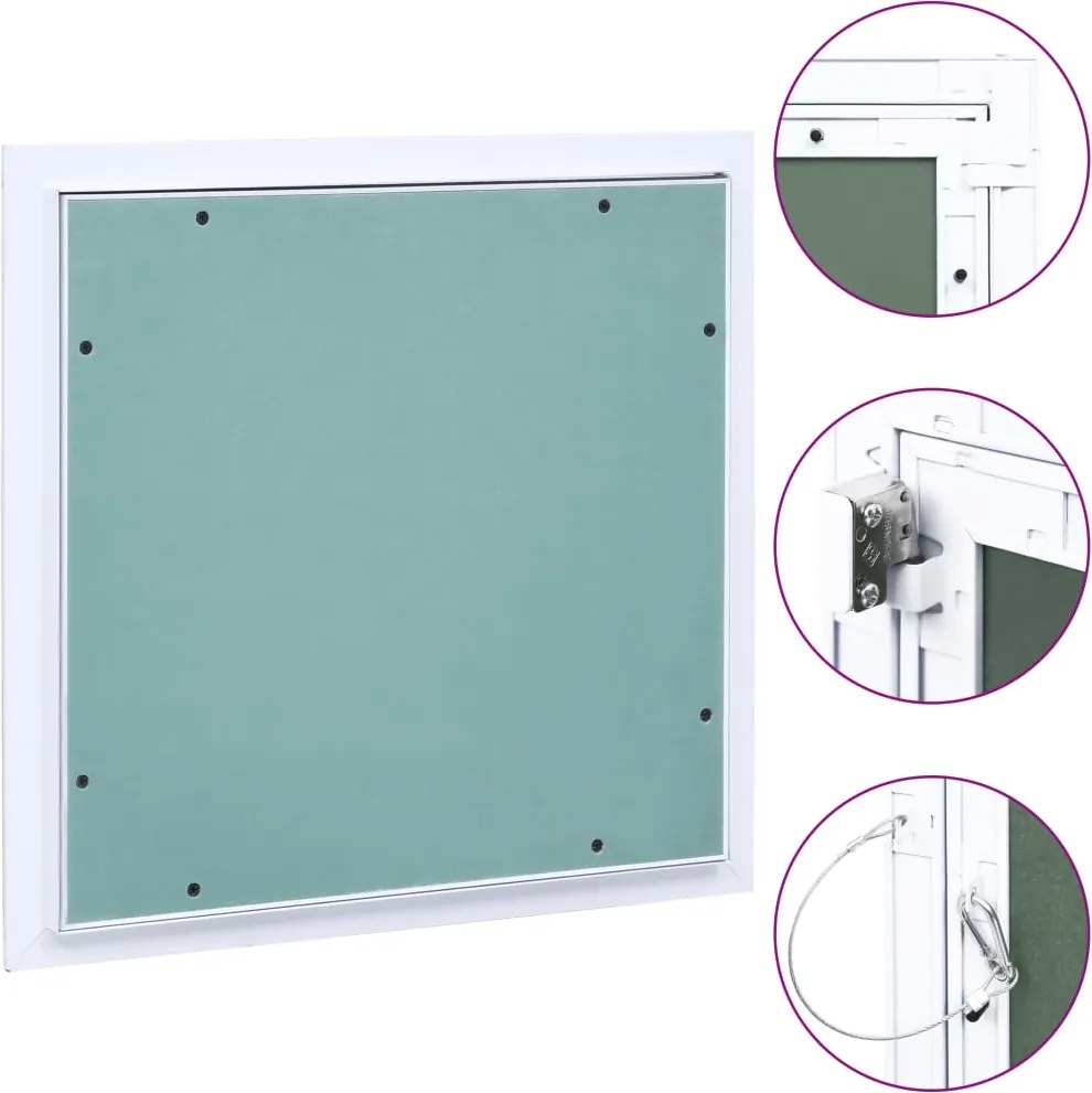 vidaXL Painel acesso moldura de alumínio e gesso cartonado 200x200 mm