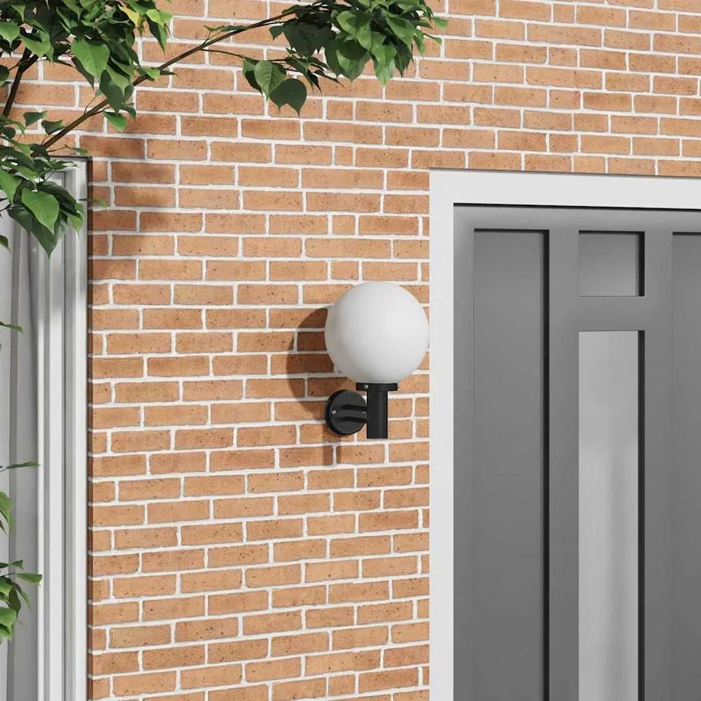 vidaXL Luz de Parede Externa Preto Aço Inox IP44