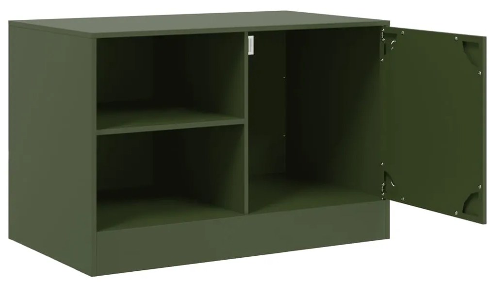 Móveis de TV 2 pcs 67x39x44 cm aço verde azeitona