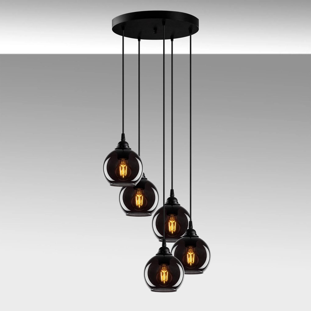 Candeeiro de Teto Smoked – Fumê – 50 x 50 cm