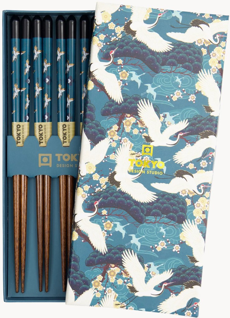 Pauzinhos de bambu Crane, 5 pares