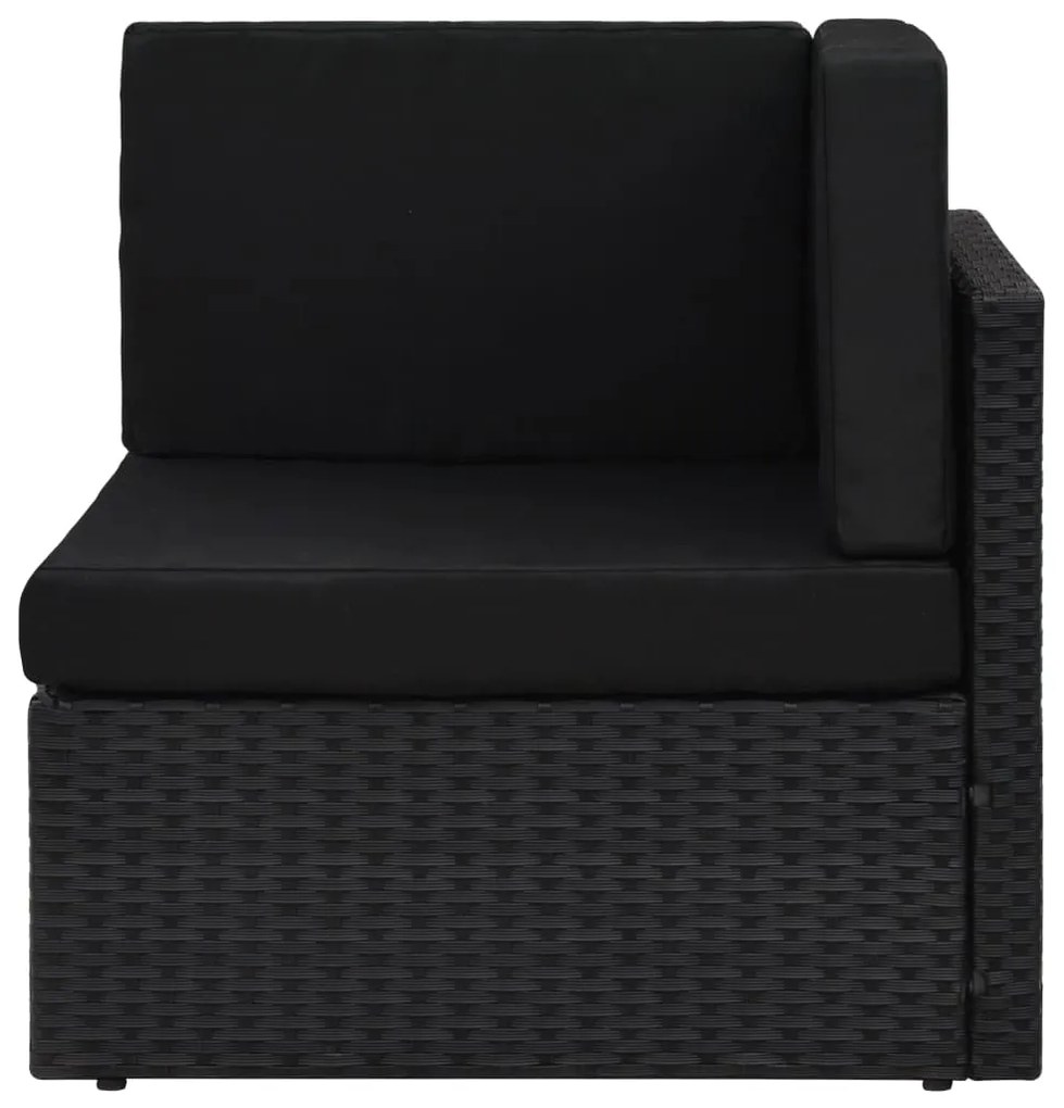 8 pcs conjunto lounge de jardim c/ almofadões vime PE preto