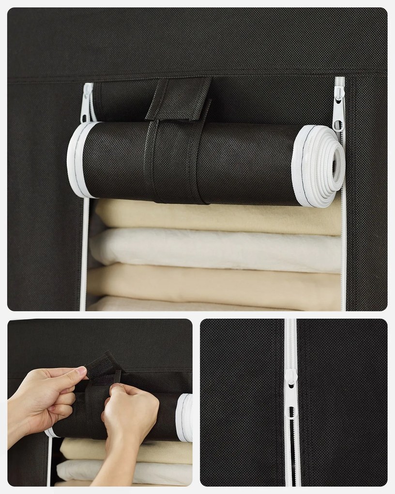 Guarda Roupa de tecido 175 x 110 cm preto