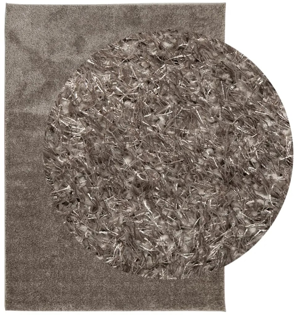 Tapete de pelo alto aspeto brilhante ISTAN 200x280 cm cinzento