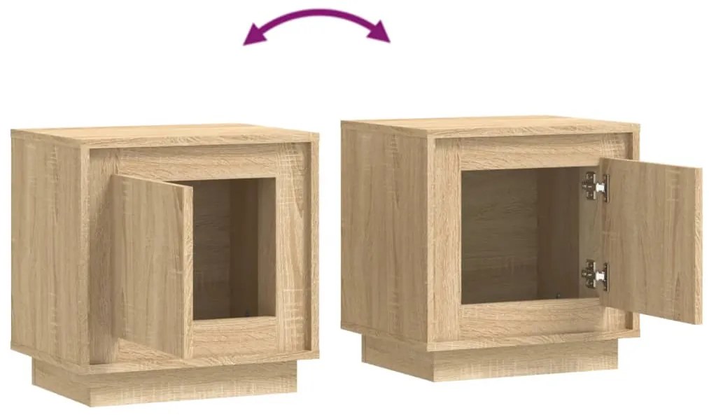 Mesa de cabeceira 44x35x45 cm derivados madeira carvalho sonoma