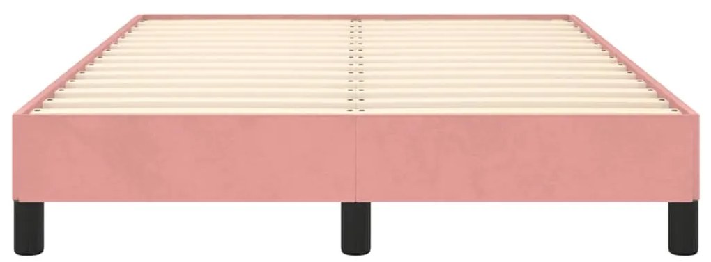 Estrutura de cama com colchão 120x190 cm veludo rosa