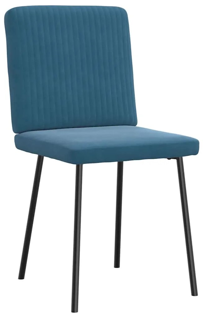 Cadeiras de jantar 4 pcs veludo azul