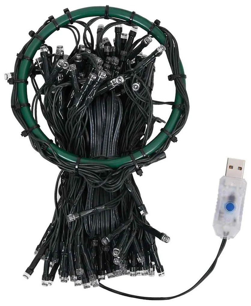 Cordão de luzes árvore de Natal 180 luzes LED 180cm branco frio