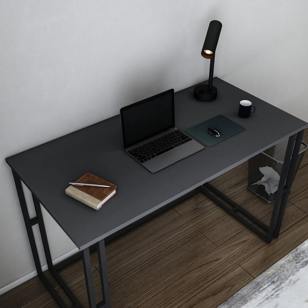 Secretária de Estudo Kane - Preto Antracite - 120x60x74,8 cm
