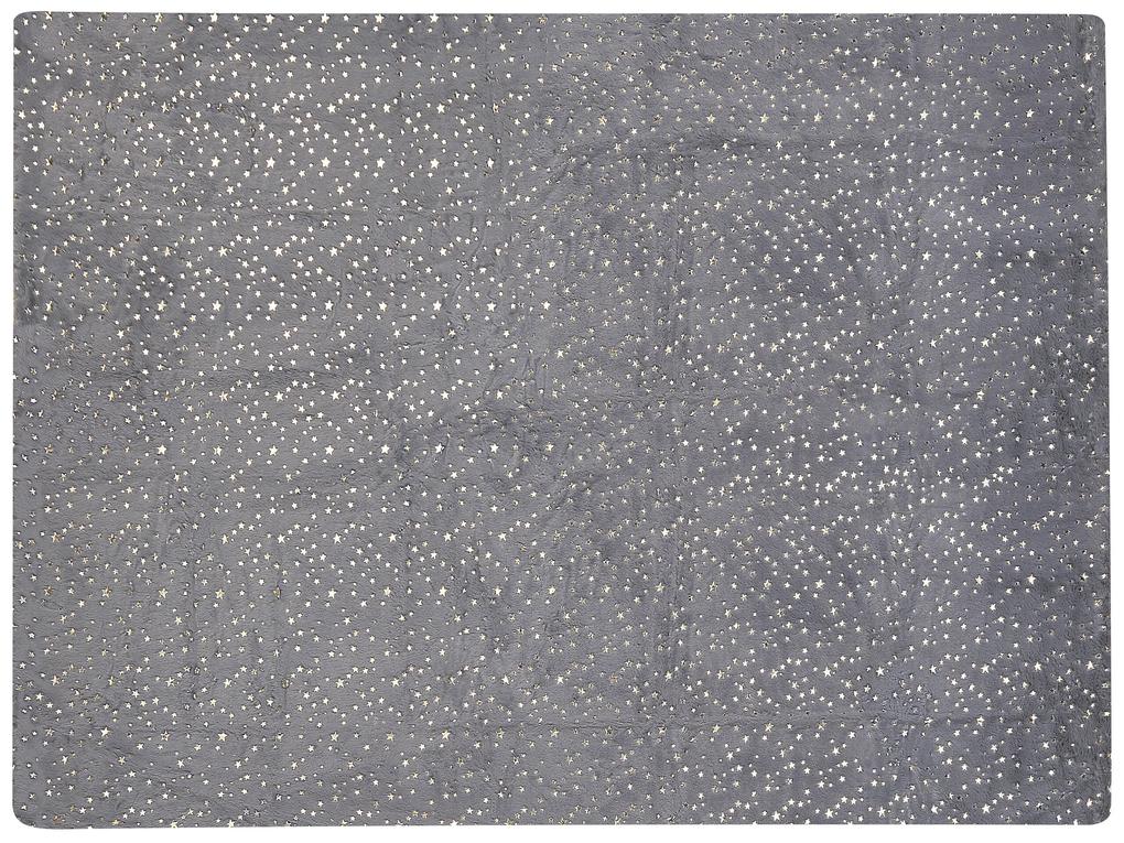 Cobertor cinzento e dourado 150 x 200 cm ALAZEYA Beliani
